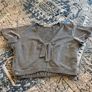 Lush Front Tie Cropped Blouse